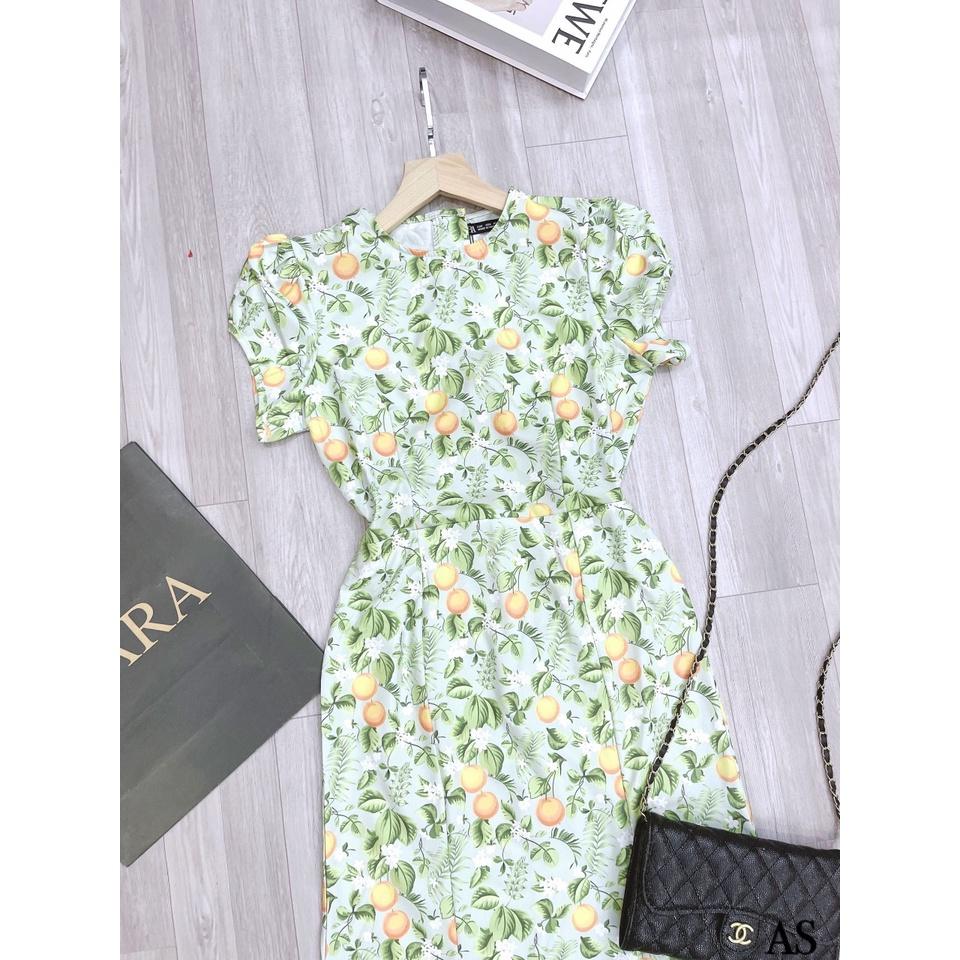 Đầm quả cam Julie hở lưng Váy đi biển xinh xắn