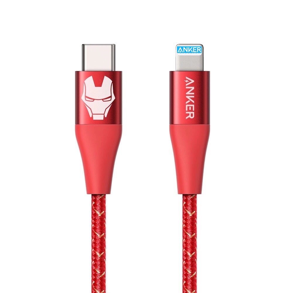 Cáp sạc AN.KER PowerLine+ II USB-C TO Light.ning dài 0.9M- AN KER A9548 - Phiên bản Marvel - Hỗ trợ sạc nhanh - Chống rối