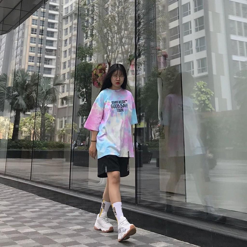 Áo thun tay lỡ áo phông unisex nam nữ form rộng STAY FRESH