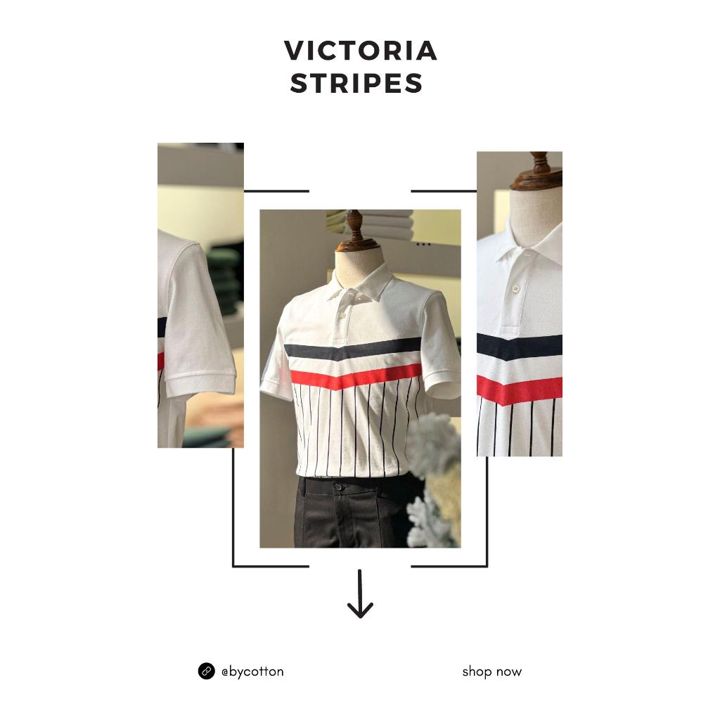 Áo Polo Nam Cao Cấp Có Cổ BY COTTON VICTORIA STRIPES POLO Nam Tính, Thanh Lịch, Sang Trọng, Trẻ Trung