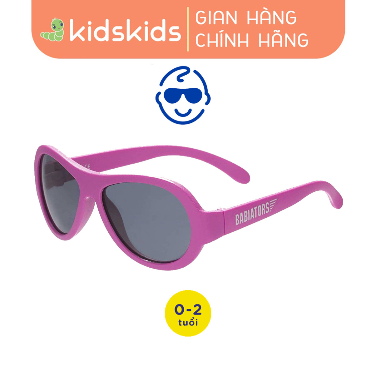 Kính chống tia cực tím cho bé Babiators – Aviators, Hồng, 0-2 tuổi