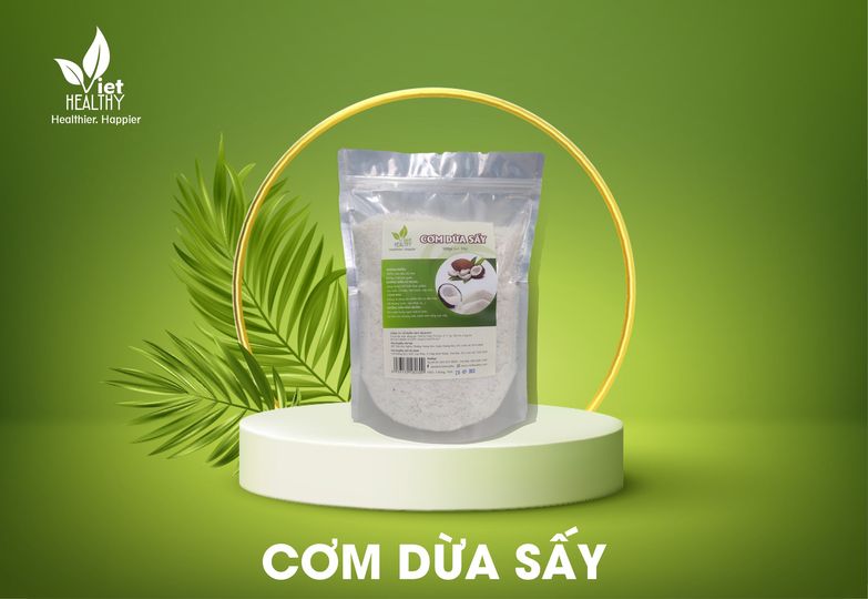 Cơm dừa sấy Viet Healthy 500g dùng để chế biến các món như chè, làm bánh, ăn vặt...