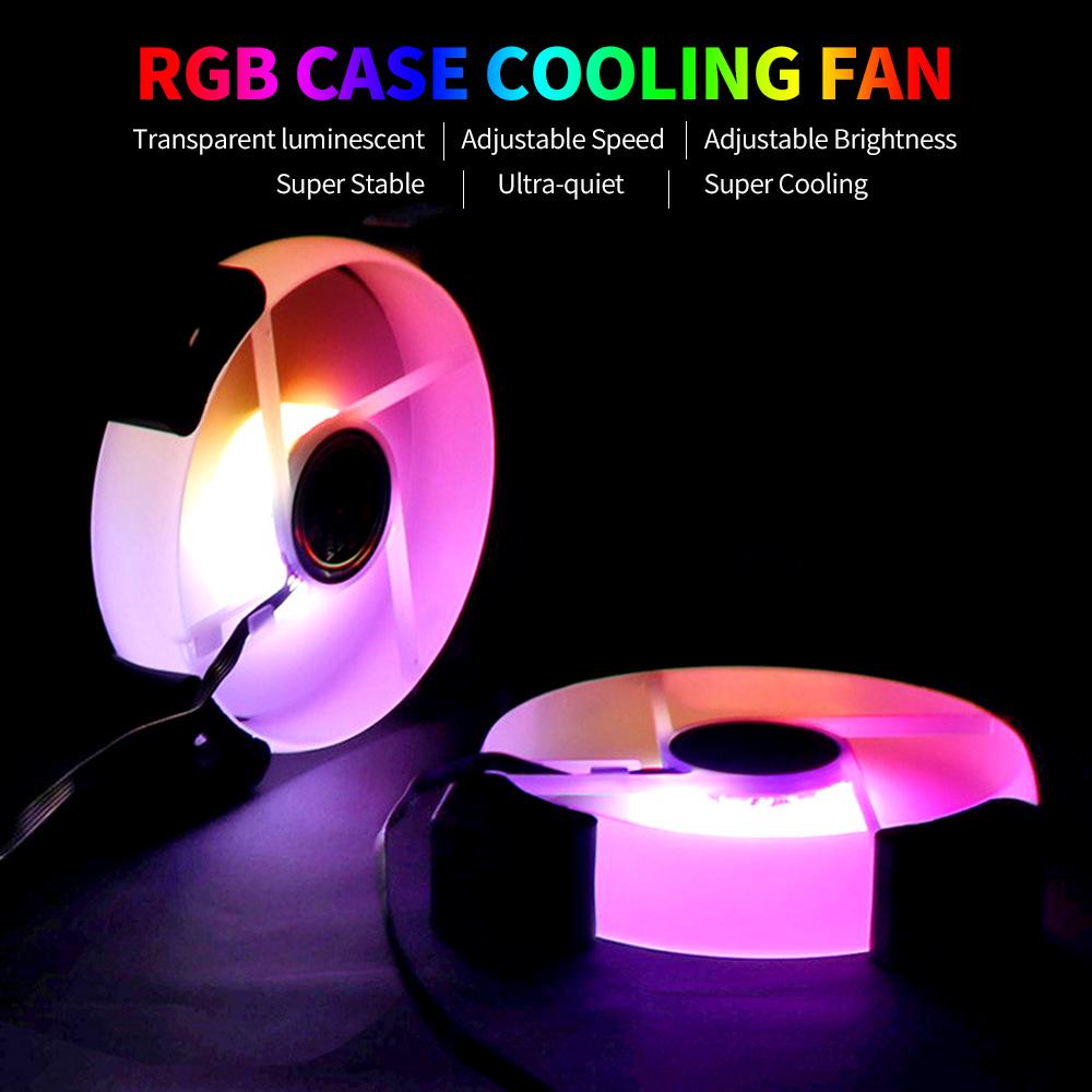 Quạt tản nhiệt máy tính Vỏ 12cm Làm mát Quạt RGB Tắt tiếng Chiếu sáng mát Tản nhiệt hiệu quả Vòng bi thủy lực im lặng
