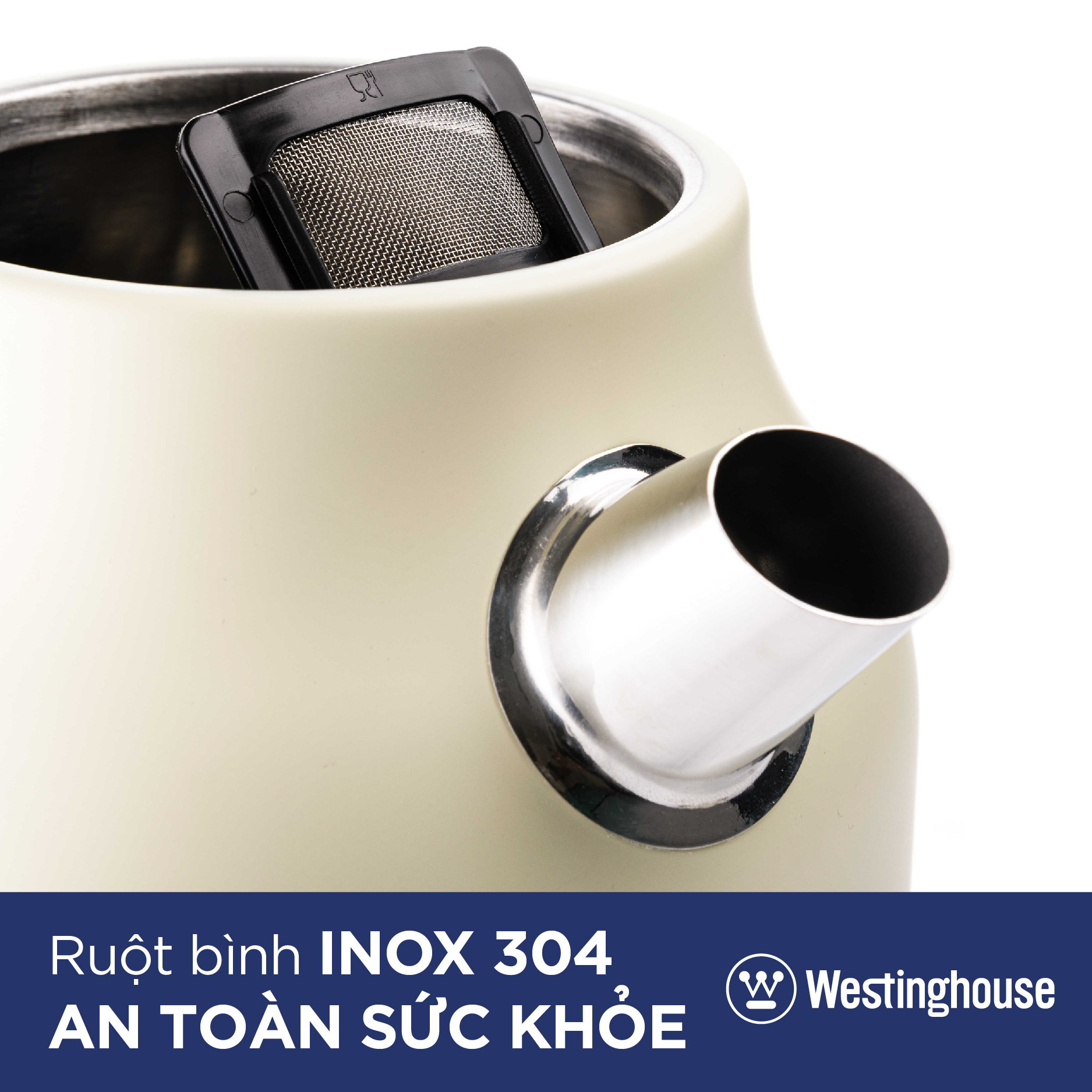 Ấm bình đun siêu tốc WestingHouse WKWKH148 Phong cách cổ điển Mỹ - Dung tích 1.7L Công suất 2200W - Hàng chính hãng Mỹ