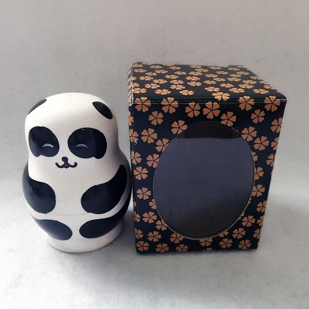 5PCS Hand Painted Wooden Matryoshka Pandas Russian Nesting Dolls