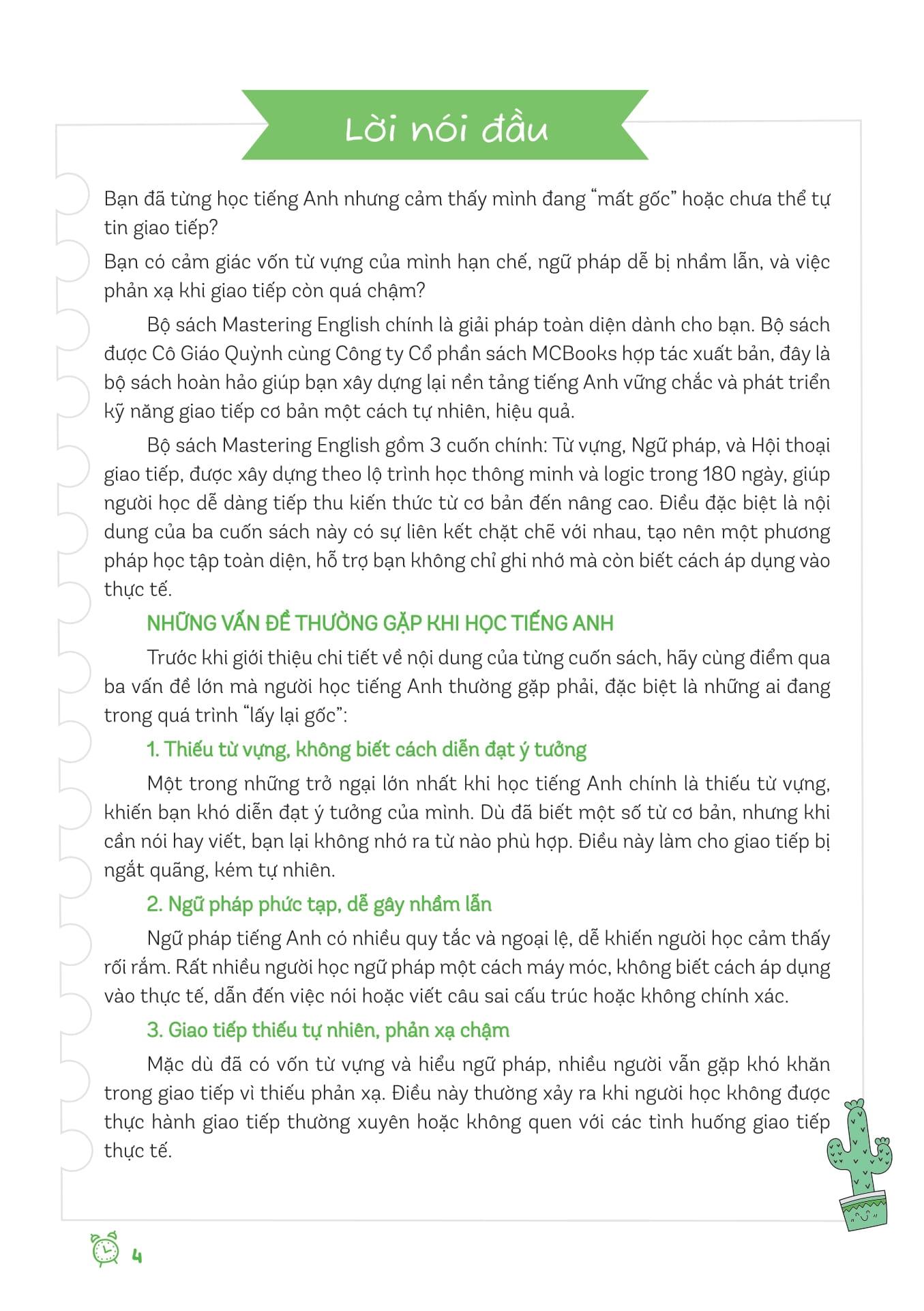 Sách - Mastering English Conversation - 180 Ngày Làm Chủ Giao Tiếp Tiếng Anh