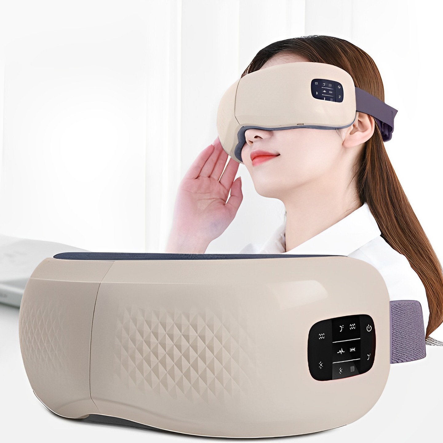 Máy massage mắt HY-01,Massage Bằng Ấp Suất Khí Có Tích Hợp Kết Nối Bluetooth Nghe Nhạc Thư Giãn Cao Cấp