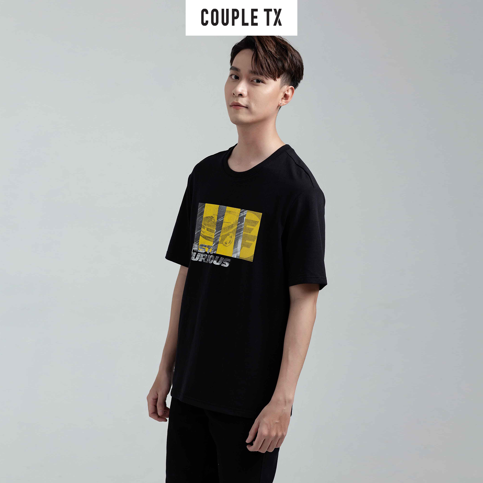 COUPLE TX - Áo Thun Nam Cotton Relax In Tram Xe FF MTS 1184