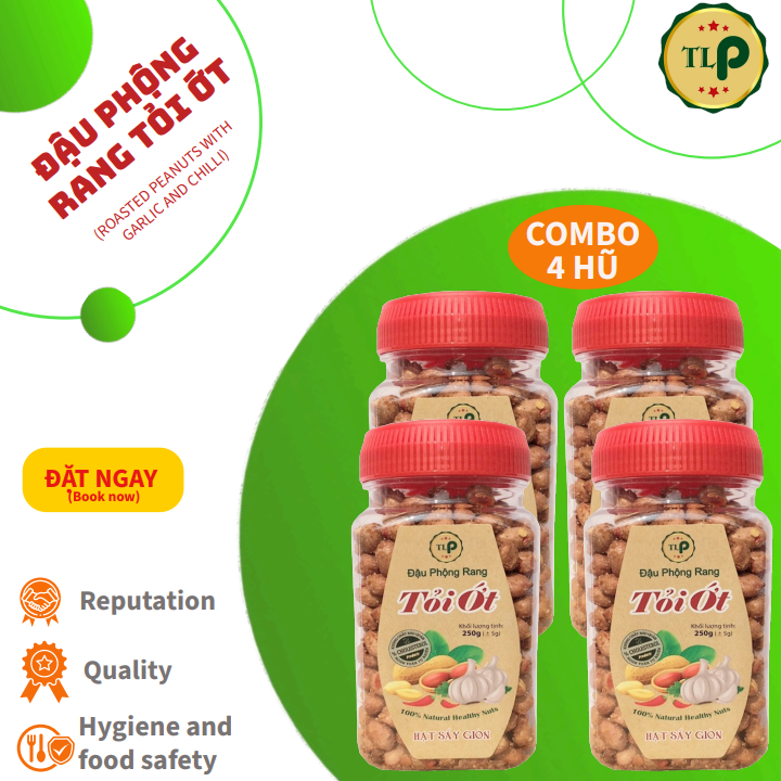 Combo 4 hũ Đậu Phộng Tỏi Ớt Sấy Giòn
