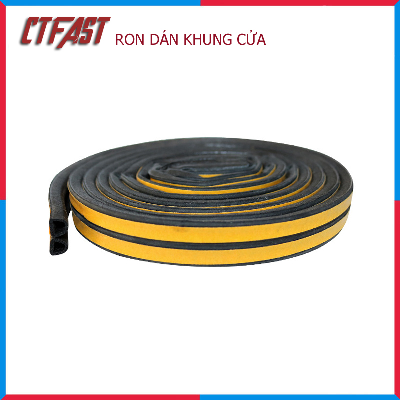 Cuộn 10 Mét Ron Dán Khung Cửa Giảm Tiếng Ồn Va Đập, Ngăn Bụi, Ngăn Côn Trùng Size  4 mm 6 mm 8 mm 10 mm - Hàng Chính Hãng