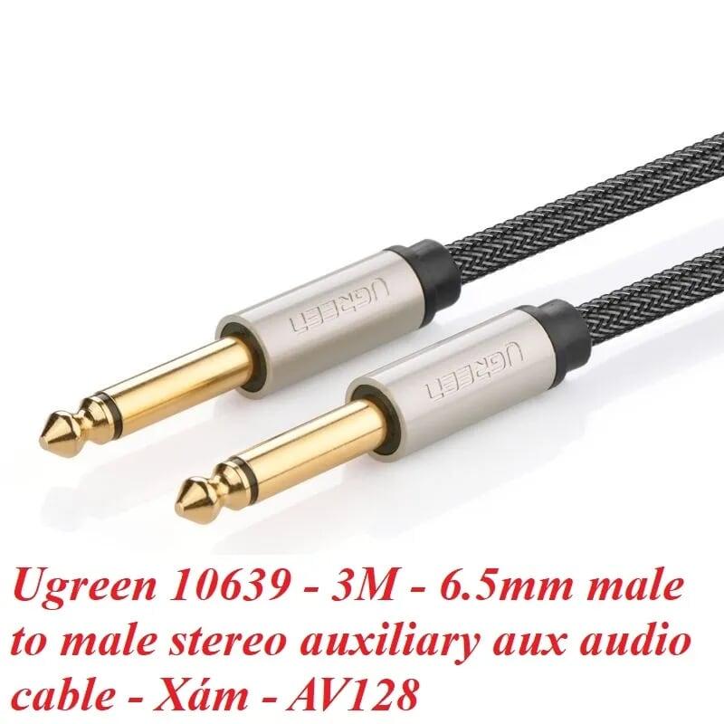 Ugreen UG10639AV128TK 3M màu Đen Cáp âm thanh 2 đầu 6.5mm dương cao cấp - HÀNG CHÍNH HÃNG