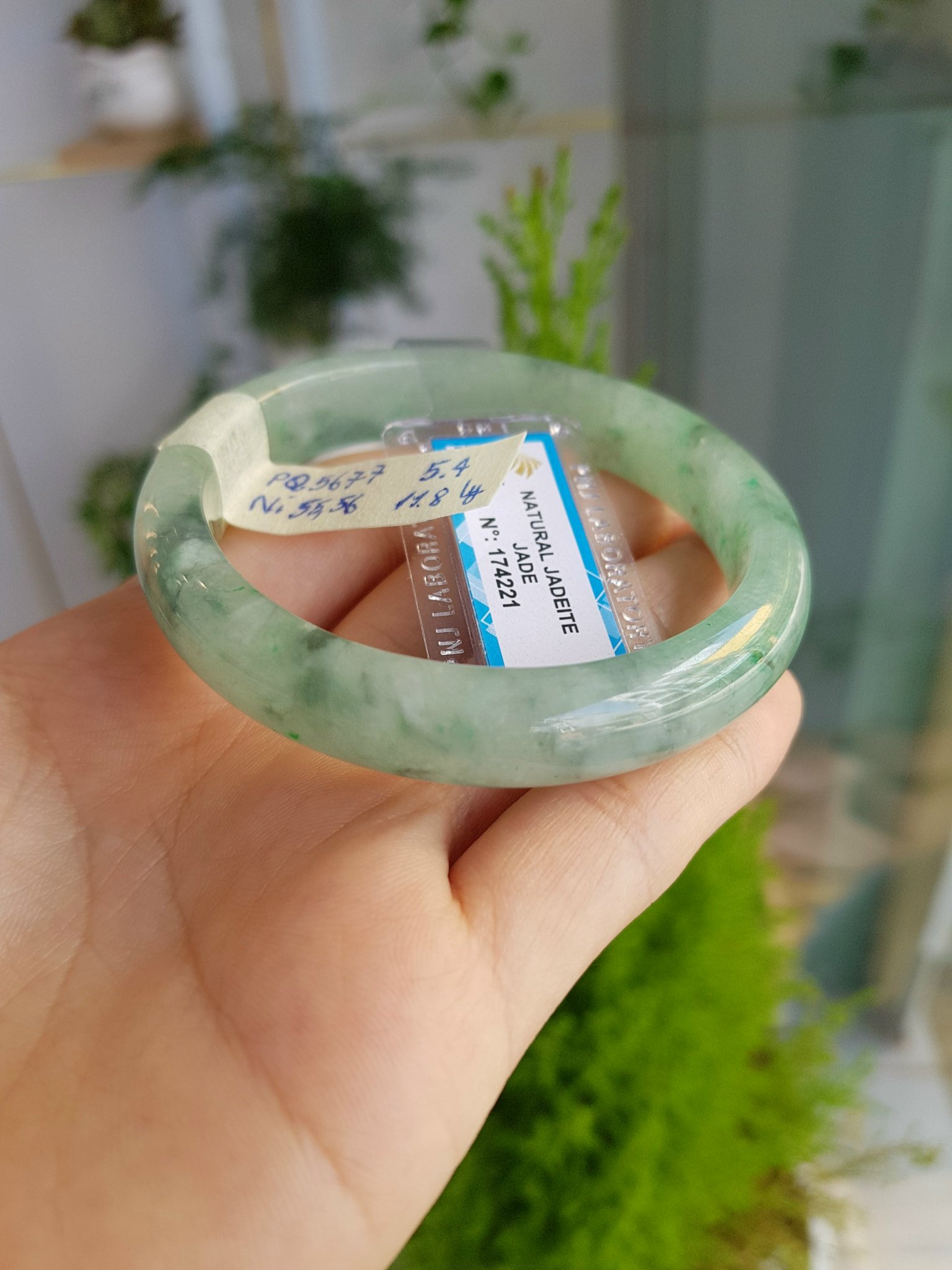Vòng cẩm thạch bản hẹ nhẹ nhàng thướt tha PQ5677 ni 55-56
