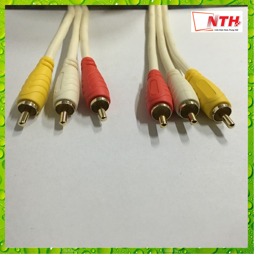 Cáp Nối Dài Dây Loa 3 Đầu AV Bông Sen Ra 3 Đầu AV Bông Sen Dài 1.5M 1.8M 3M 5M 10M - Dây Trắng Loại Xịn - NTH