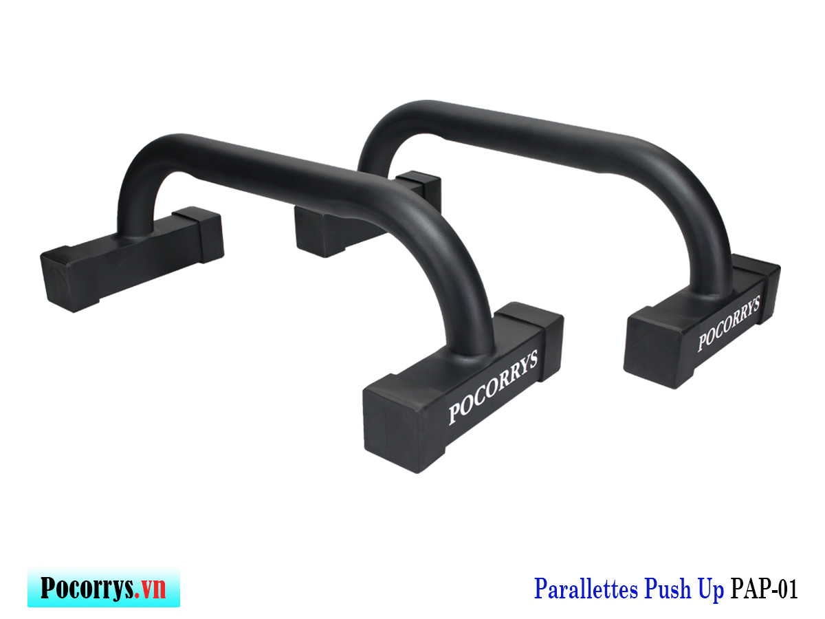 Dụng cụ chống đẩy, hít đẩy, Parallettes Push up Pocorrys PAP-01 cao 18cm, Màu đen/Full Black