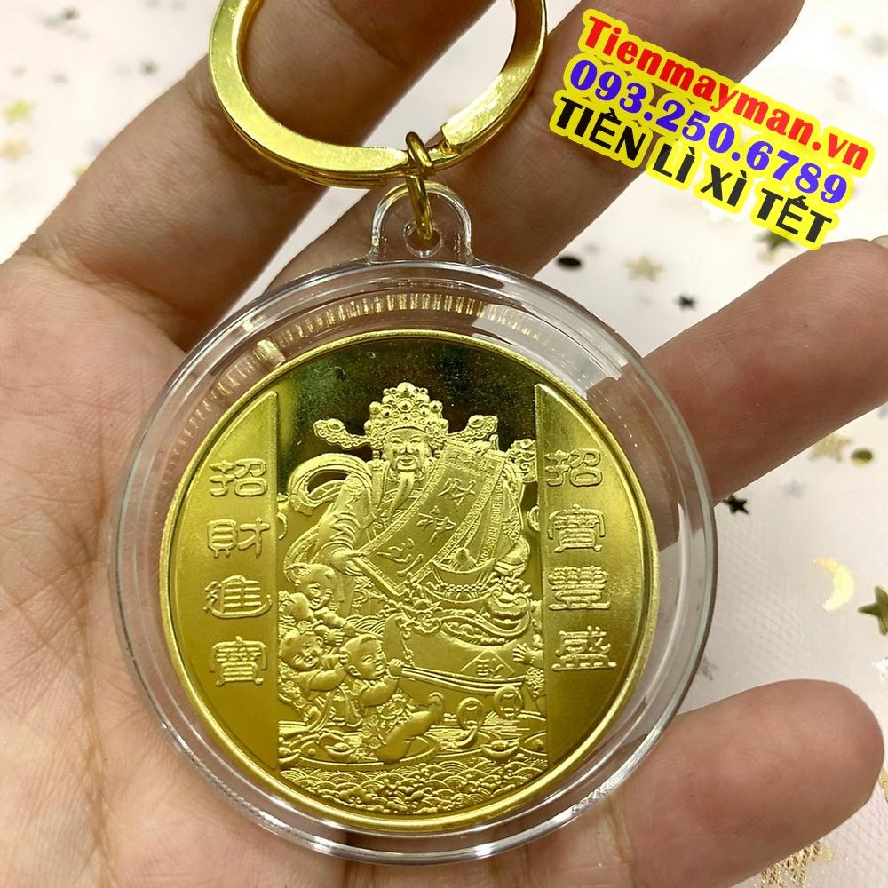 Móc treo chìa khóa xe máy oto Đồng xu thần tài hút lộc may mắn - PASA COLLECTION