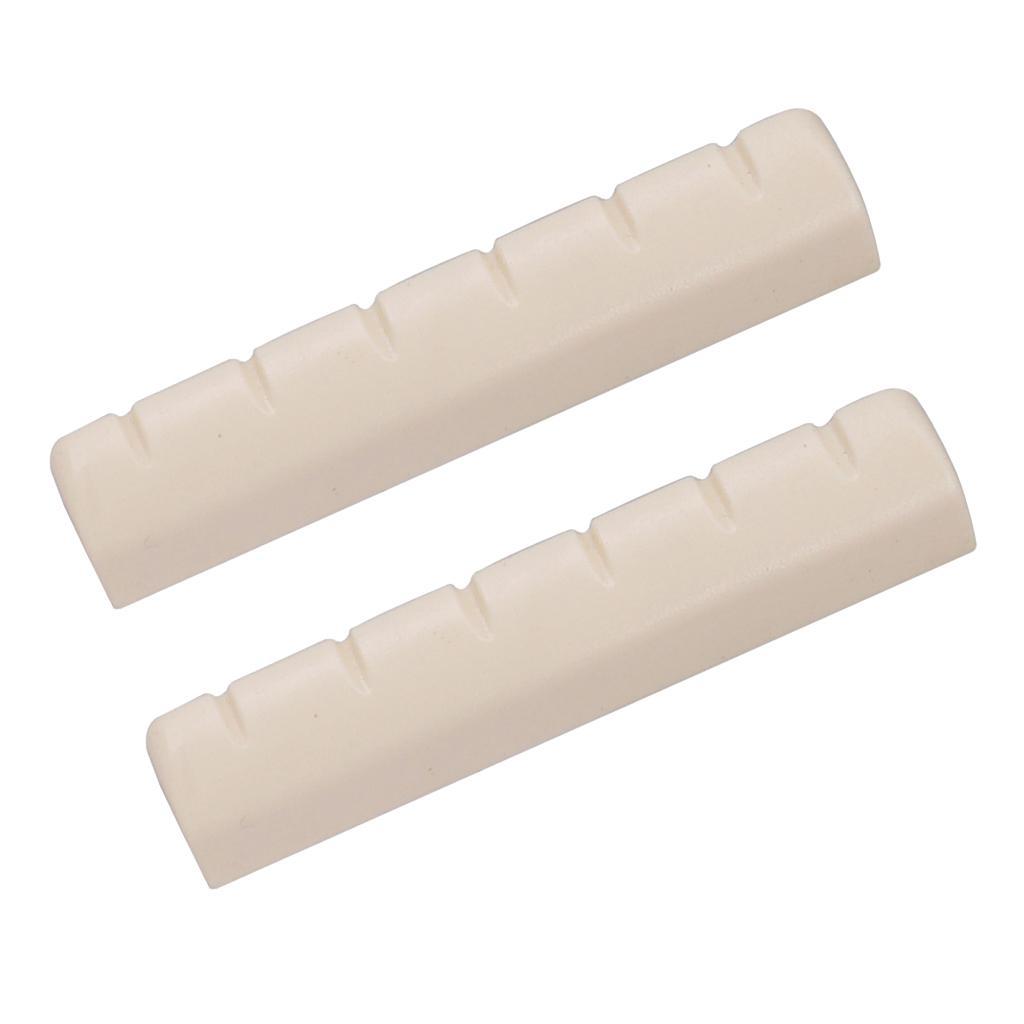2 Pcs Guitar Slotted Nut For Classcial 6 String Guitar Parts Beige Color