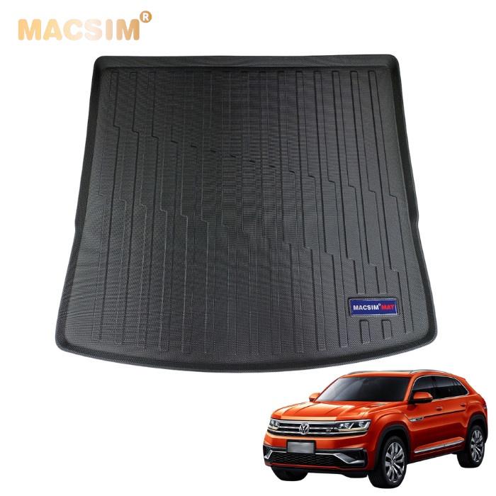 Thảm lót cốp xe ô tô Volkswagen Teramont nhãn hiệu Macsim chất liệu TPV cao cấp màu đen
