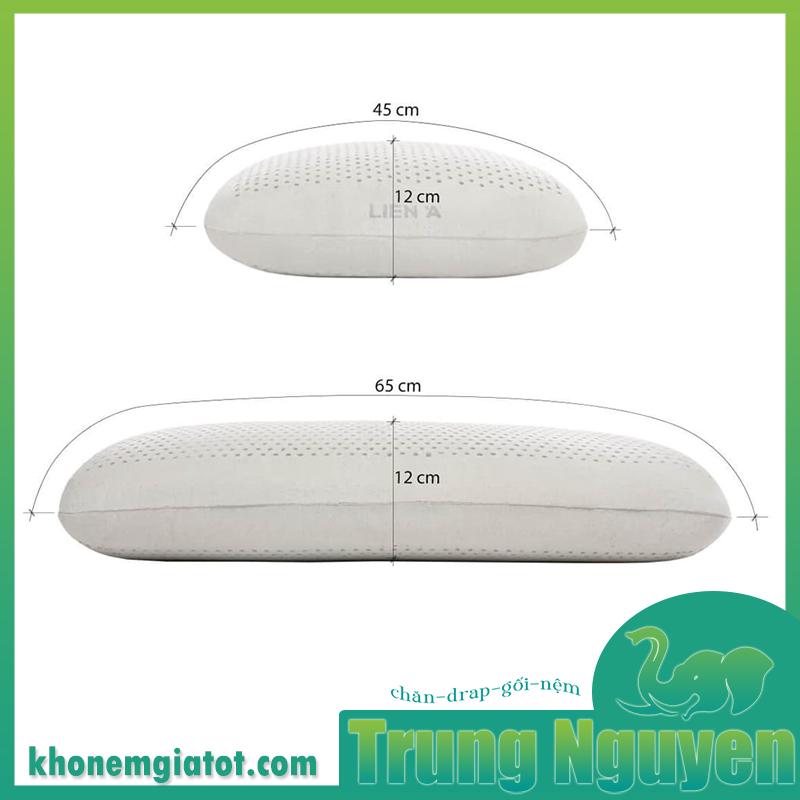 GỐI CAO SU THIÊN NHIÊN OVAL GRAY THAN HOẠT TÍNH-100% LIÊN Á