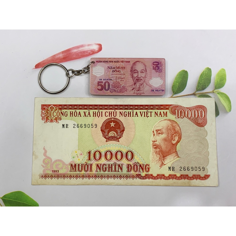 Tờ tiền 10000 Đồng Việt Nam 1993 [CHẤT LƯỢNG ĐẸP, TIỀN XƯA THẬT 100%] tặng kèm móc khóa hình tiền xưa