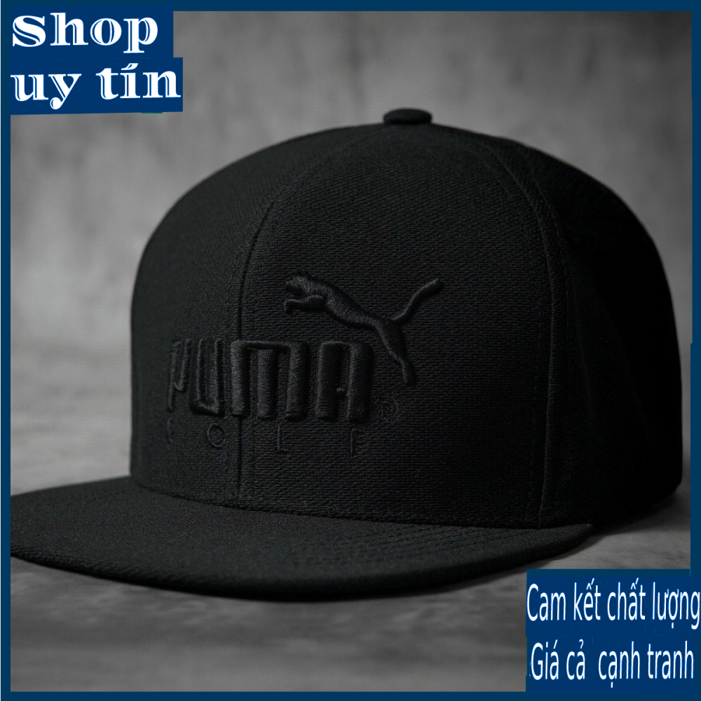 Freeship - MŨ NÓN KẾT LƯỠI TRAI SNAPBACK PM GOLF THỜI TRANG NAM NỮ CAO CẤP - màu đen