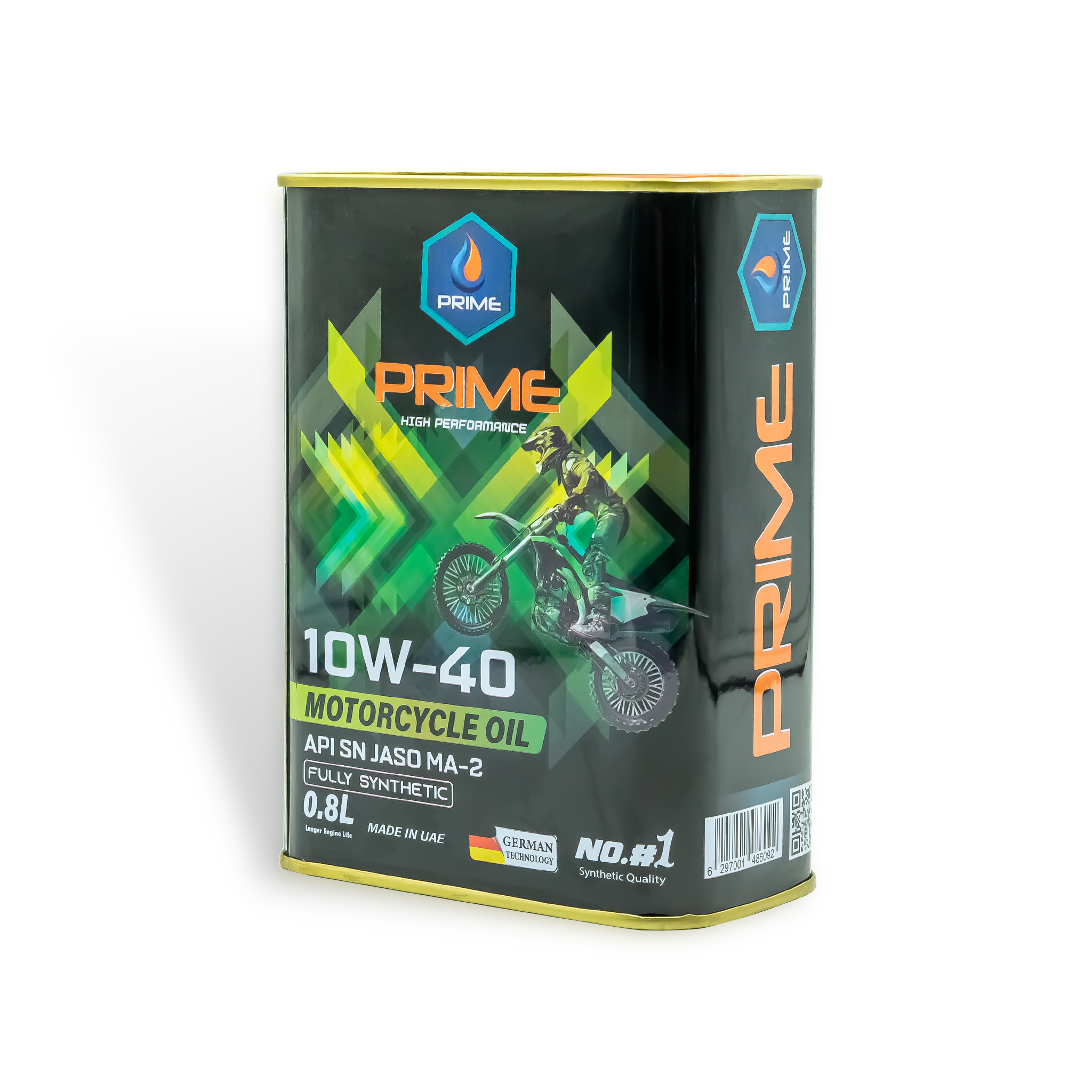 Nhớt tổng hợp toàn phần PRIME 10W40 SN MA2 Fully Synthetic, Lon vuông 800ml - Nhớt PRIME Lubricants Nhập Khẩu Dubai