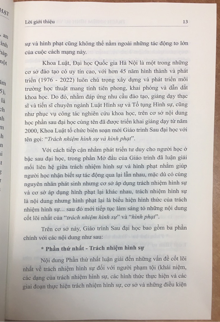 Trách Nhiệm Hình Sự Và Hình Phạt (Giáo Trình Sau Đại Học)