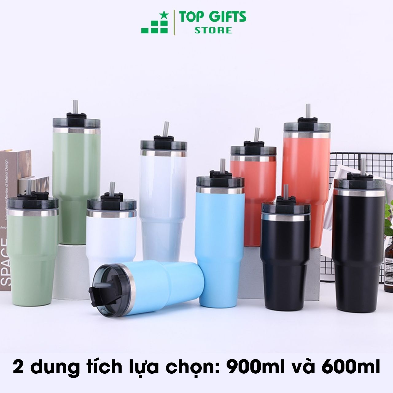 Ly giữ nhiệt khắc tên LGN060 5 màu dung tích 600ml - 900ml