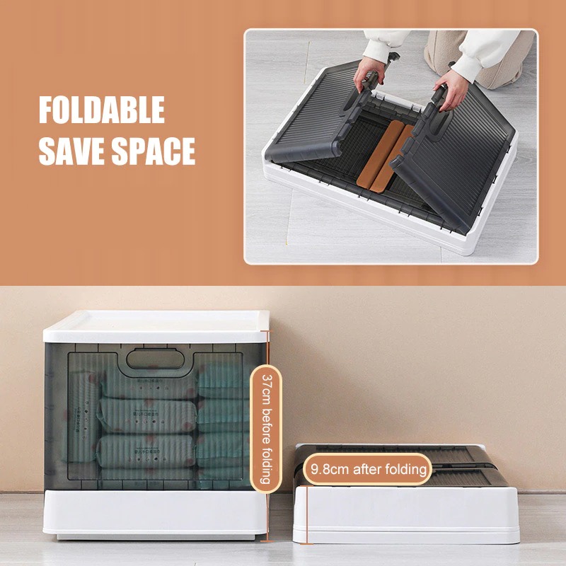 Hộp tủ lưu trữ nhựa 2 cửa có thể gấp gọn Plastic Storage Container Bedroom