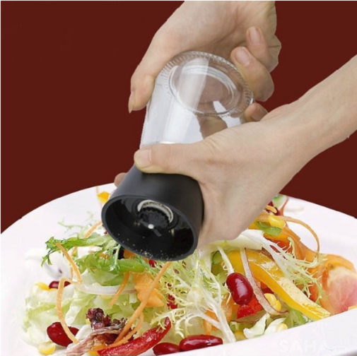Lọ xay tiêu inox, dụng cụ xay tiêu cầm tay, xay tiêu mini, cối xay tiêu thủy tinh nắp inox cao cấp GD721-Xaytieu-inox