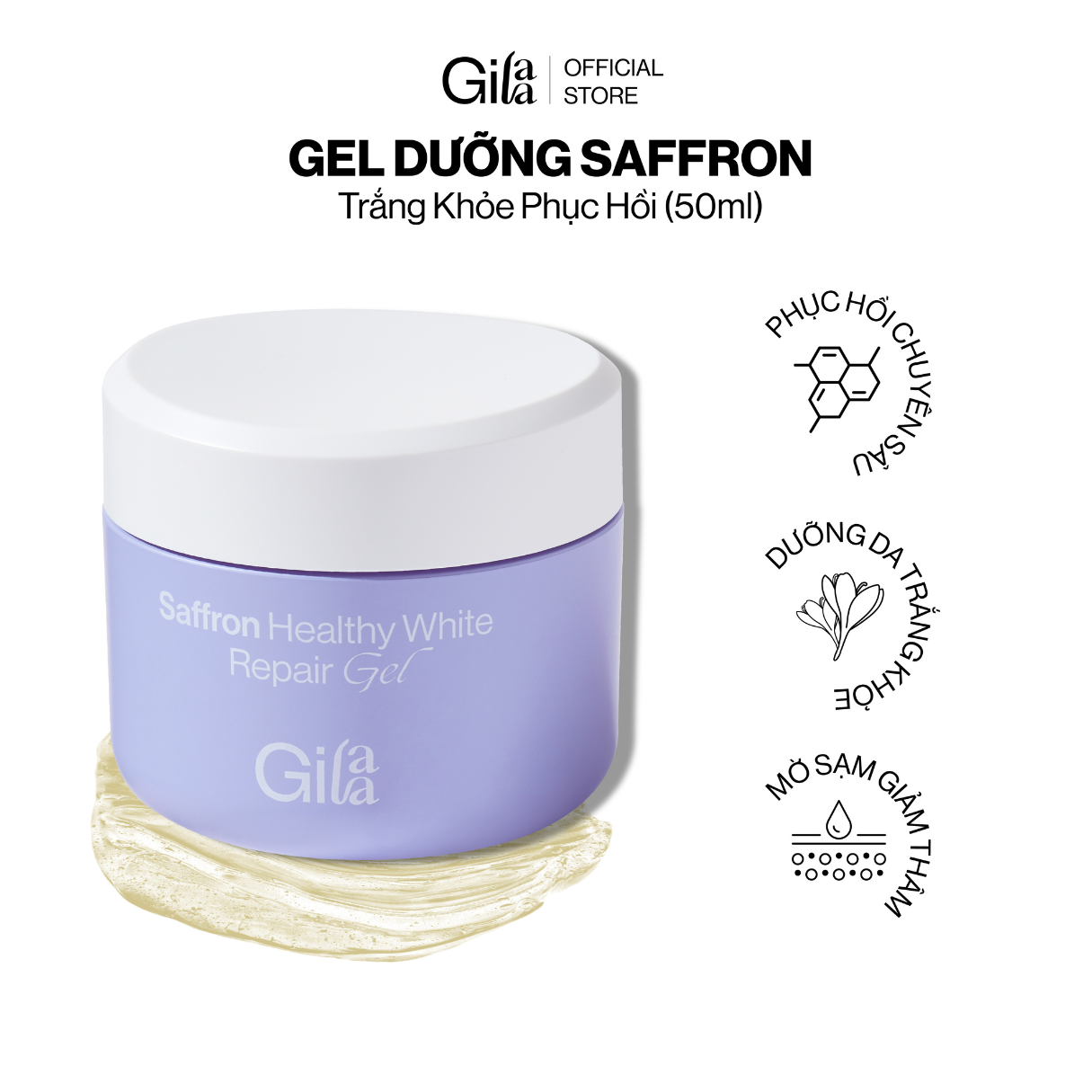 Kem Dưỡng Gilaa Saffron Trắng Khỏe Phục Hồi 50ml