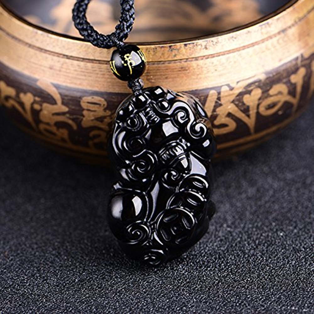 Mặt Dây Chuyền Tỳ Hưu Opal Đen Tự Nhiên Tặng Kèm Dây Đeo 45CM