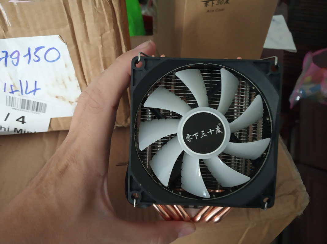 Quạt Tản Nhiệt CPU Cooler Hình Tháp 6 Ống Đồng, 3 Quạt, 4 PIN Cho Socket 1150 1151 1155 1156 X58 1366 X79 2011 có Led chiếu sáng cầu vồng - Hàng nhập khẩu