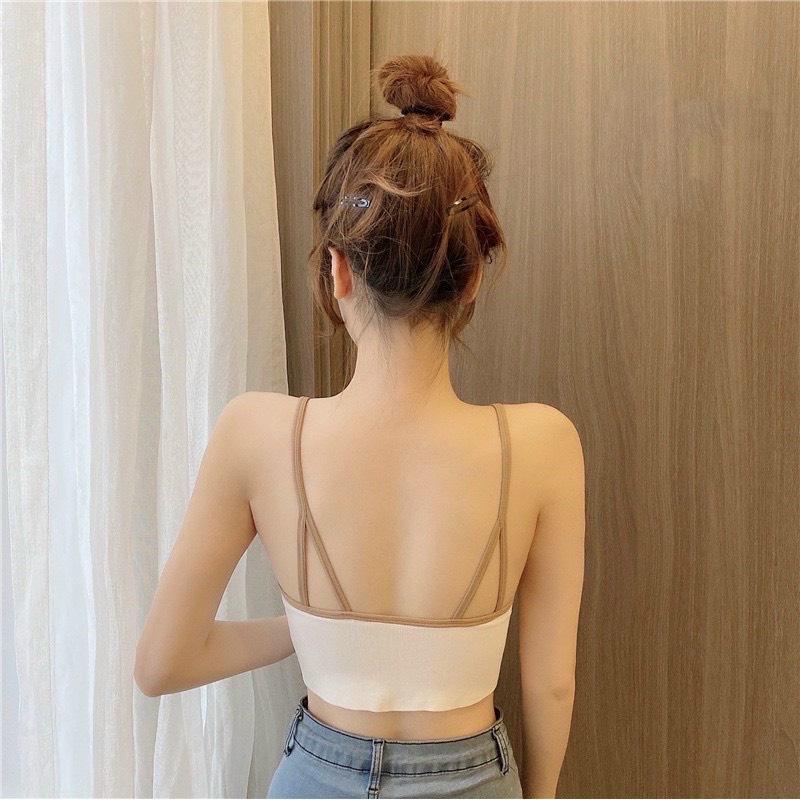 Áo Bra 2 Dây - Bra Khóa Kéo Cổ V Cá Tính - Áo Ngực Không Gọng Siêu Sexy
