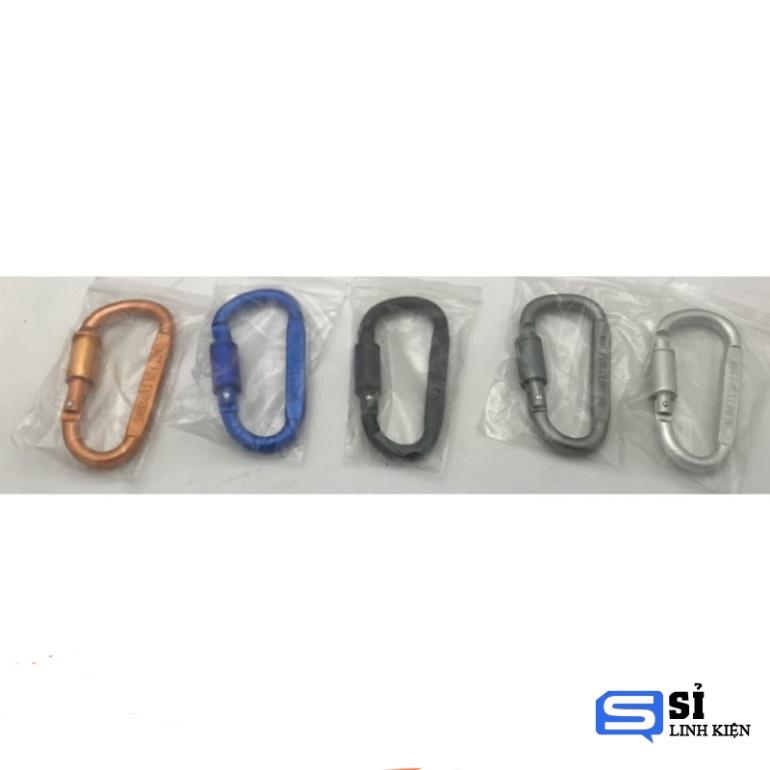 Móc khóa PHƯỢT THỦ CARABINER chữ D - khóa xoay 8cm - hợp kim NHÔM CAO CẤP NHẸ BỀN