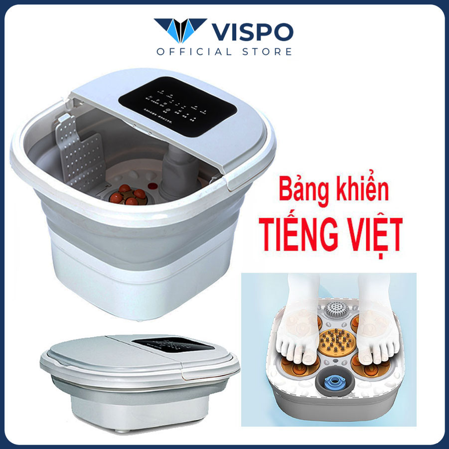 Bồn Ngâm Chân, Massage Đa Năng VISPO BN21 Tự Động Làm Nóng Và Giữ Ấm Nước,  Có Điều Khiển Cầm Tay - Máy Massage Chân