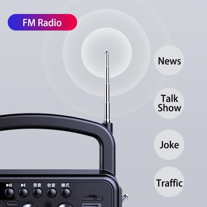 Loa bluetooth di động karaoke fm bass bass boombox loa USB không thấm nước hỗ trợ loa siêu loa âm nhạc phụ trợ loa loa Color: Red