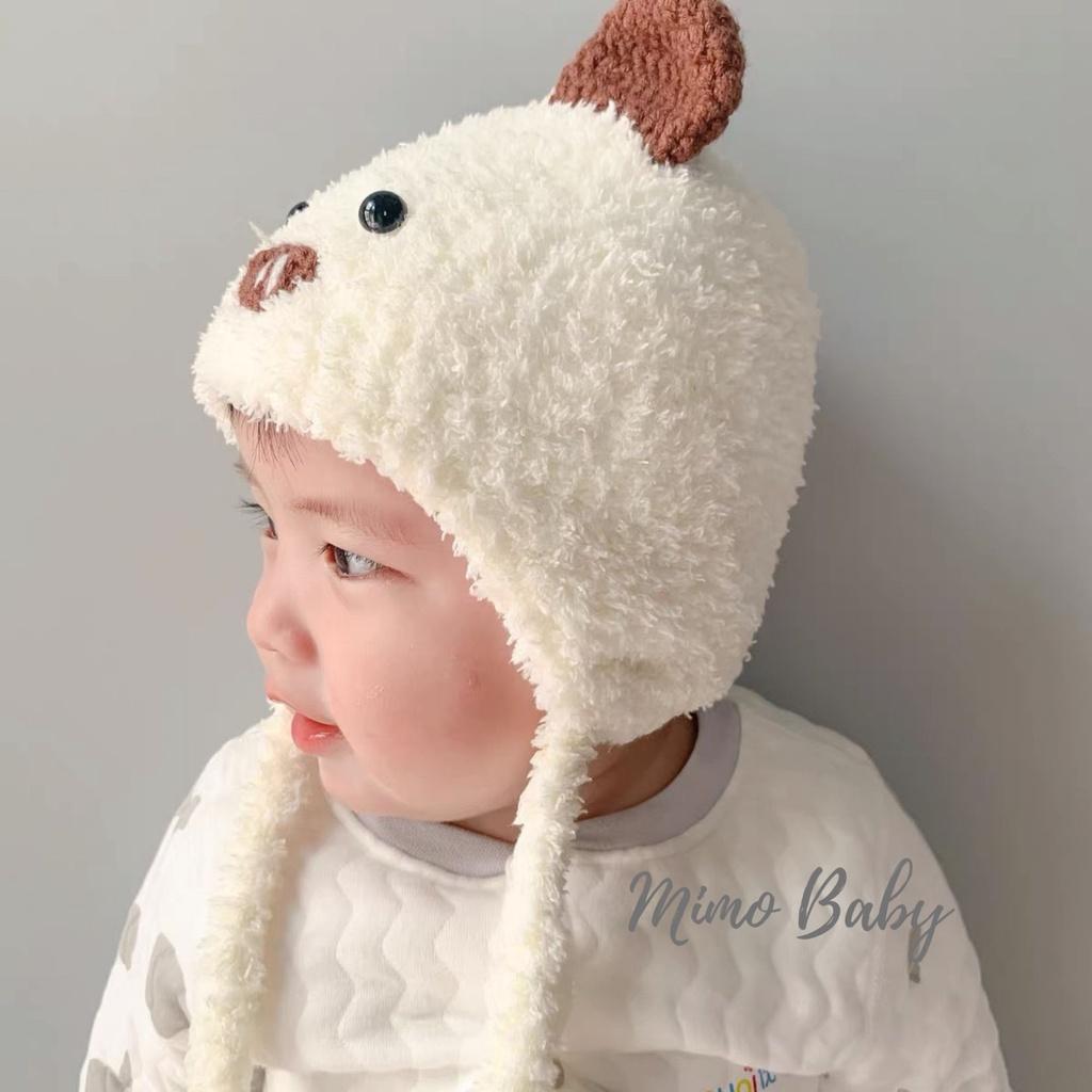 Mũ len bông xù hình heo đáng yêu cho bé 4m-2y Mimo baby ML33