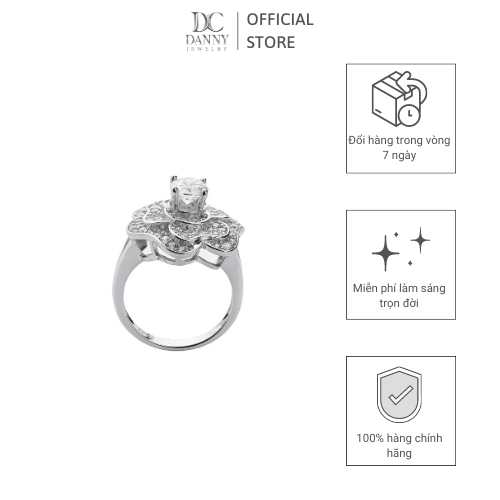 Nhẫn Nữ Bạc 925 Danny Jewelry Xi Bạch Kim Đính Đá CZ KI4GZ001