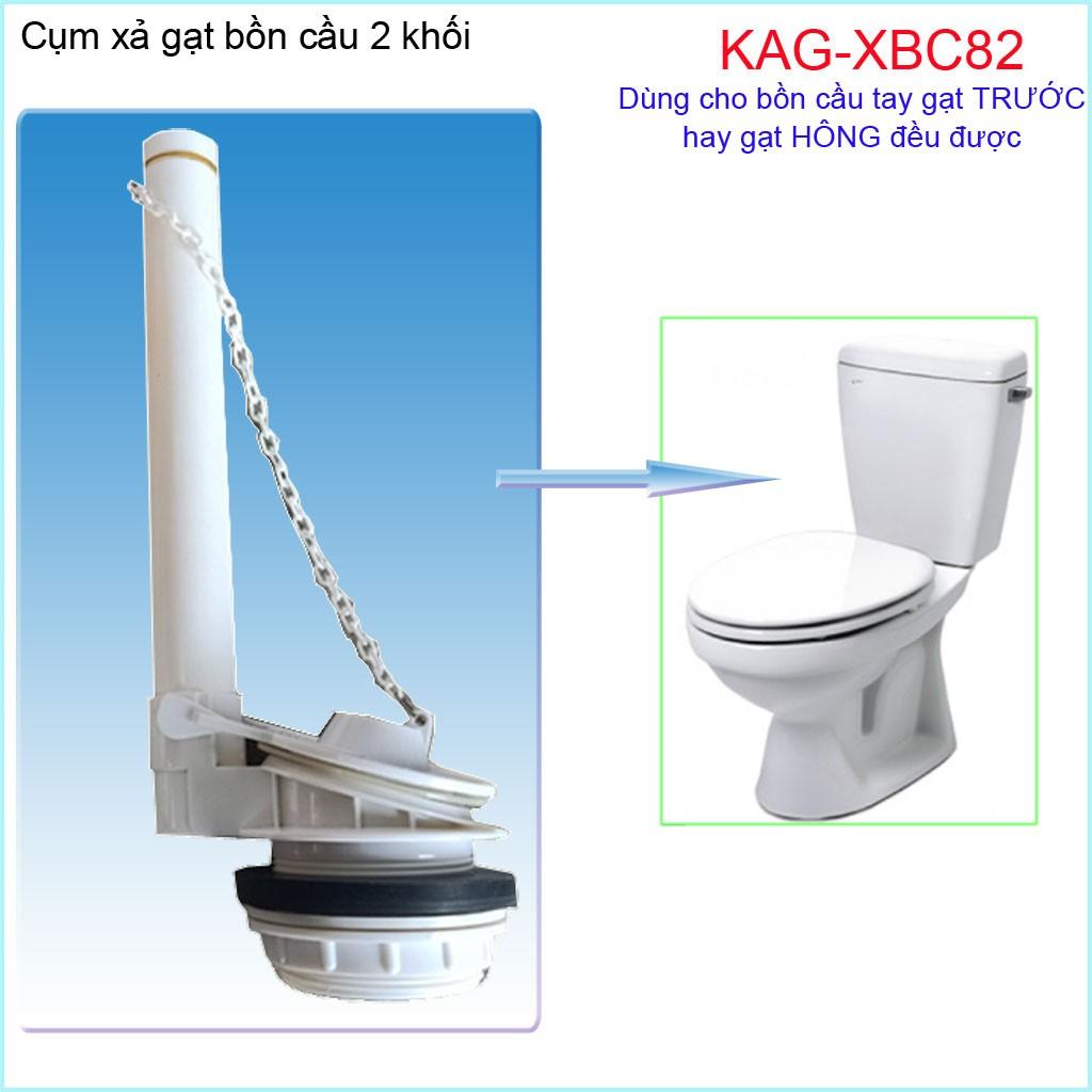 Cụm xả bồn cầu gạt KAG-XBC82, xả bàn cầu gạt 2 khối, cụm xả gạt bệt 2 khối xả nước nhanh sử dụng tốt