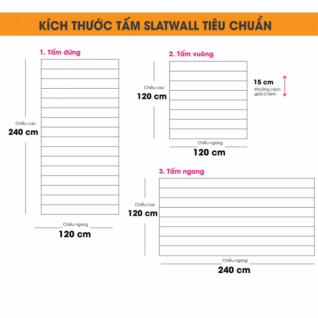 Tấm gỗ xẻ rãnh SMLIFE Slatwall - Walnut đậm - Ngang 120cm | Cao 240cm