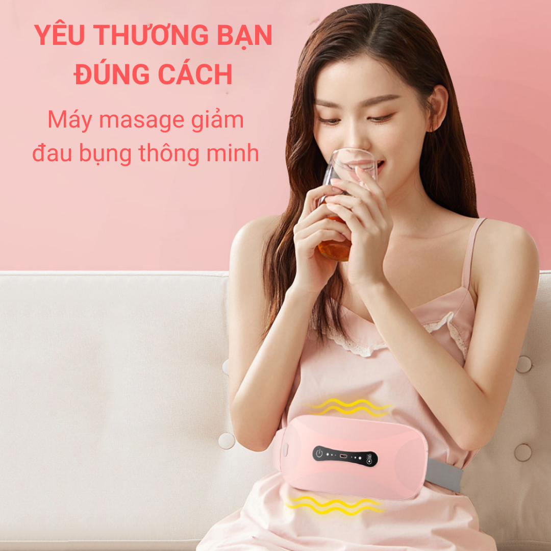 Máy Làm Ấm Giảm Đau Bụng Kinh, Đai Chườm Nóng Bụng Kinh Massage Giảm Đau Cho Phụ Nữ Đến Kỳ Kinh Nguyệt