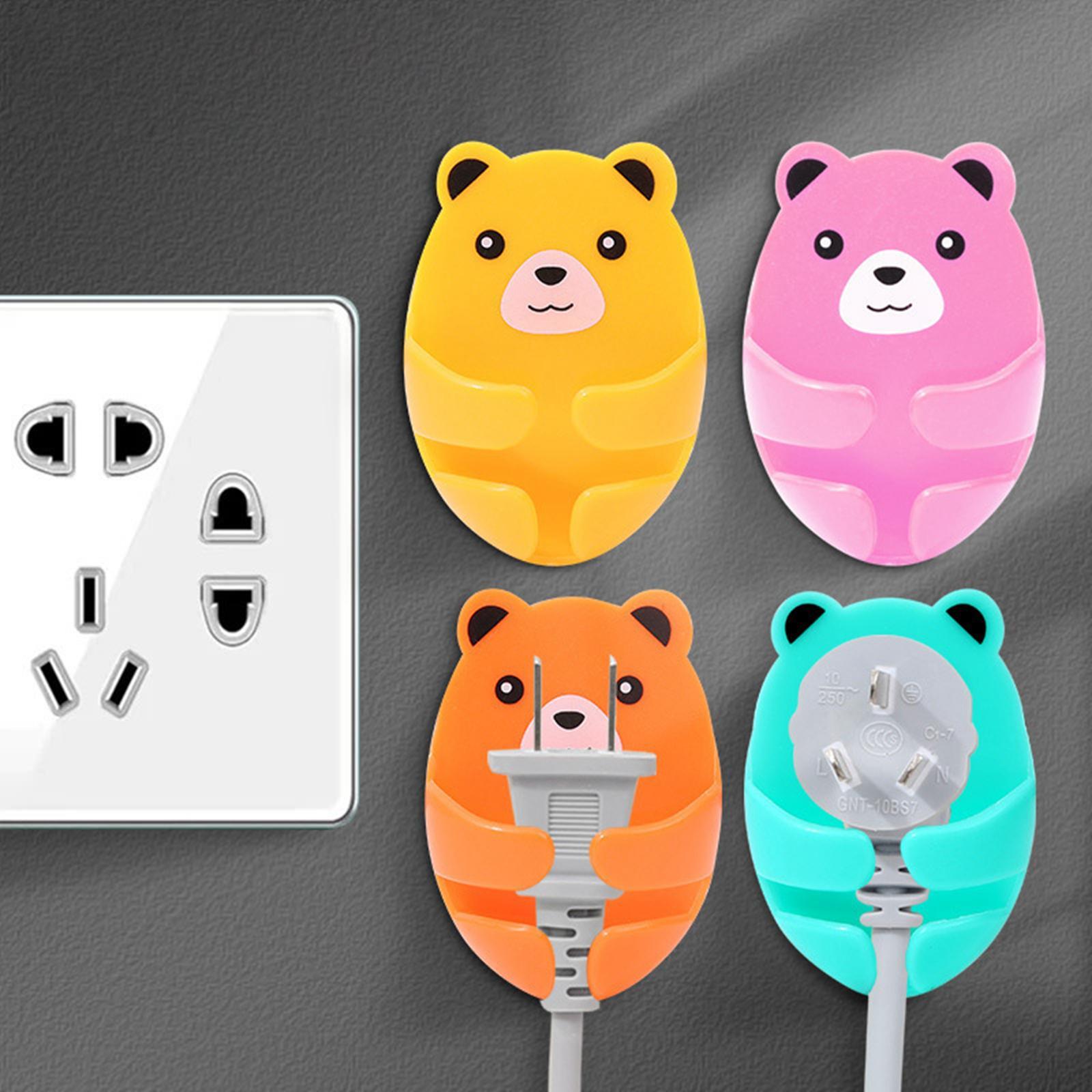 Wall Mounted Plug Organizer, Power Plug Hook, Multipurpose Hanger Cute Plug Hooks, Plug Holder, for Bathroom Kitchen Entryway Office