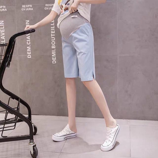 Quần short lửng jeans mỏng cho mẹ bầu