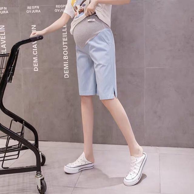 Quần short lửng jeans mỏng cho mẹ bầu(sẵn hàng giao ngay)