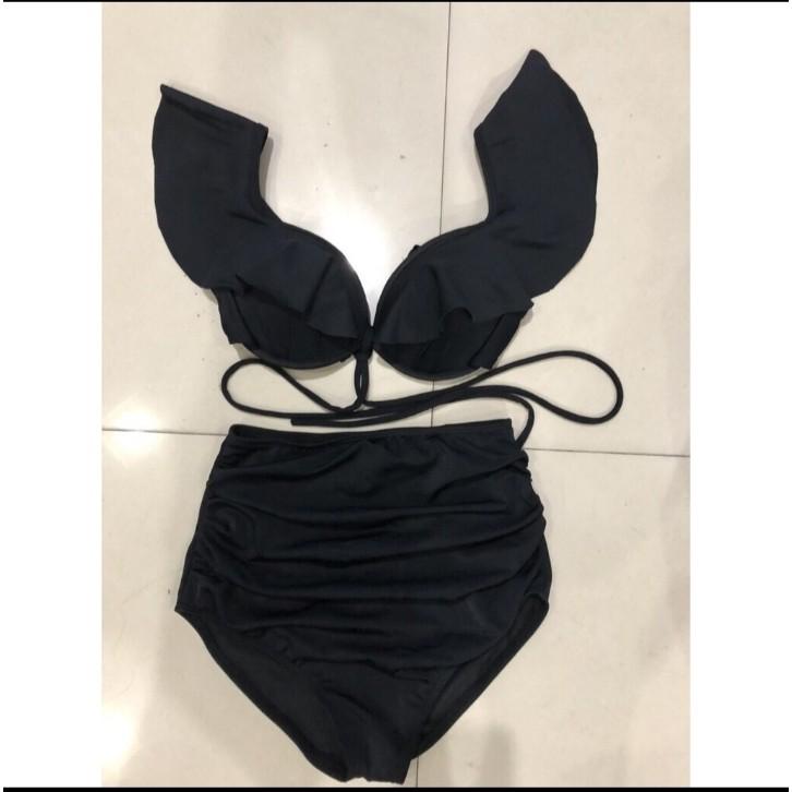 Đồ bơi bikini áo mút dày nâng ngực cánh tiên quần cạp cao VATIXA BKN19