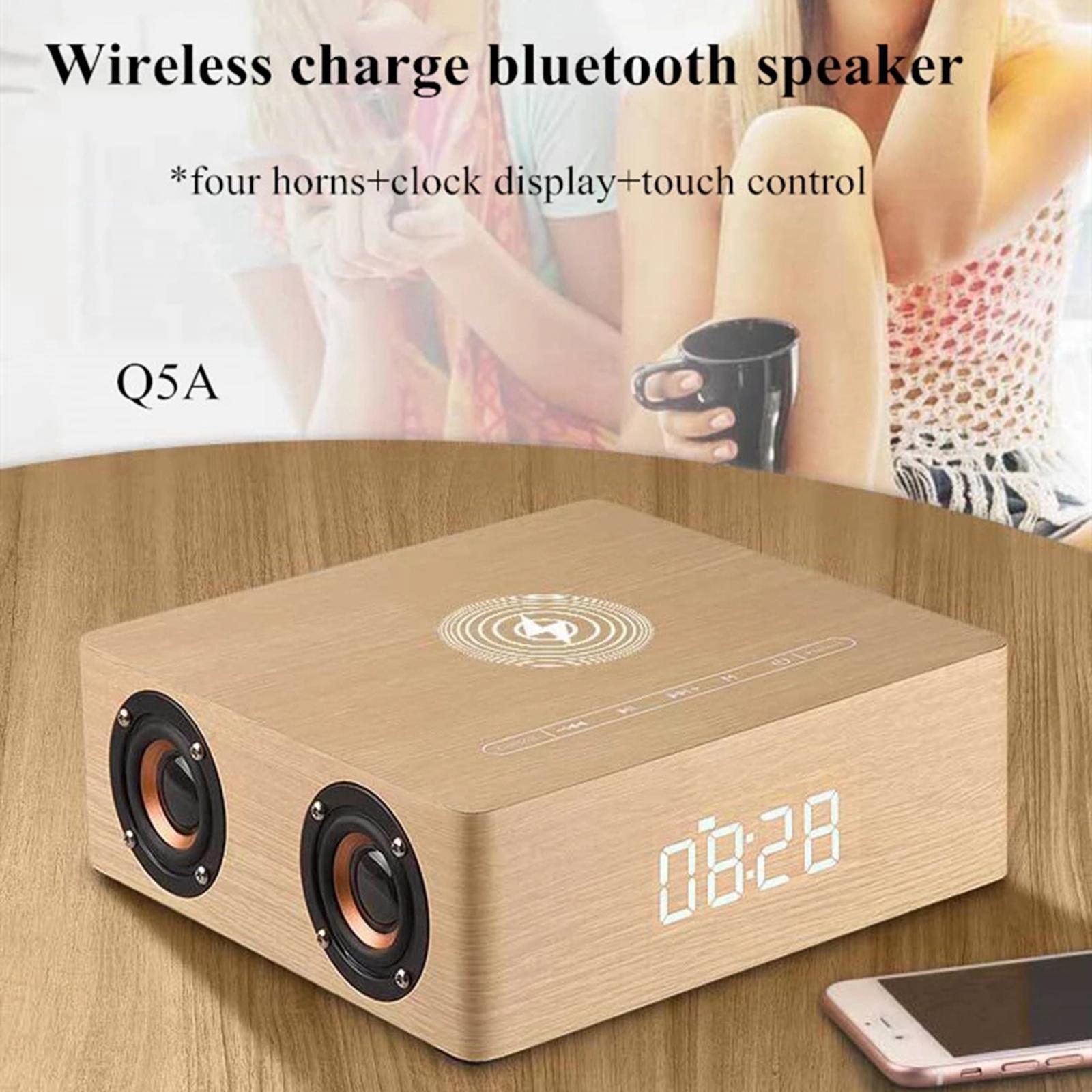 Retro Multi-Function Bluetooth Speaker Alarm Clock Wireless Charger