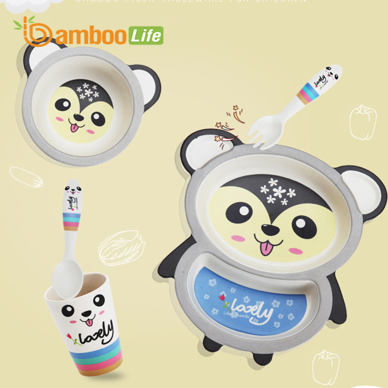 Set khay ăn dặm cho bé từ sợi tre Bamboo Life BL0A8 hàng chính hãng Dụng cụ ăn dặm cho bé Đồ dùng ăn dặm cho bé Bộ chén bát ăn dặm cho bé