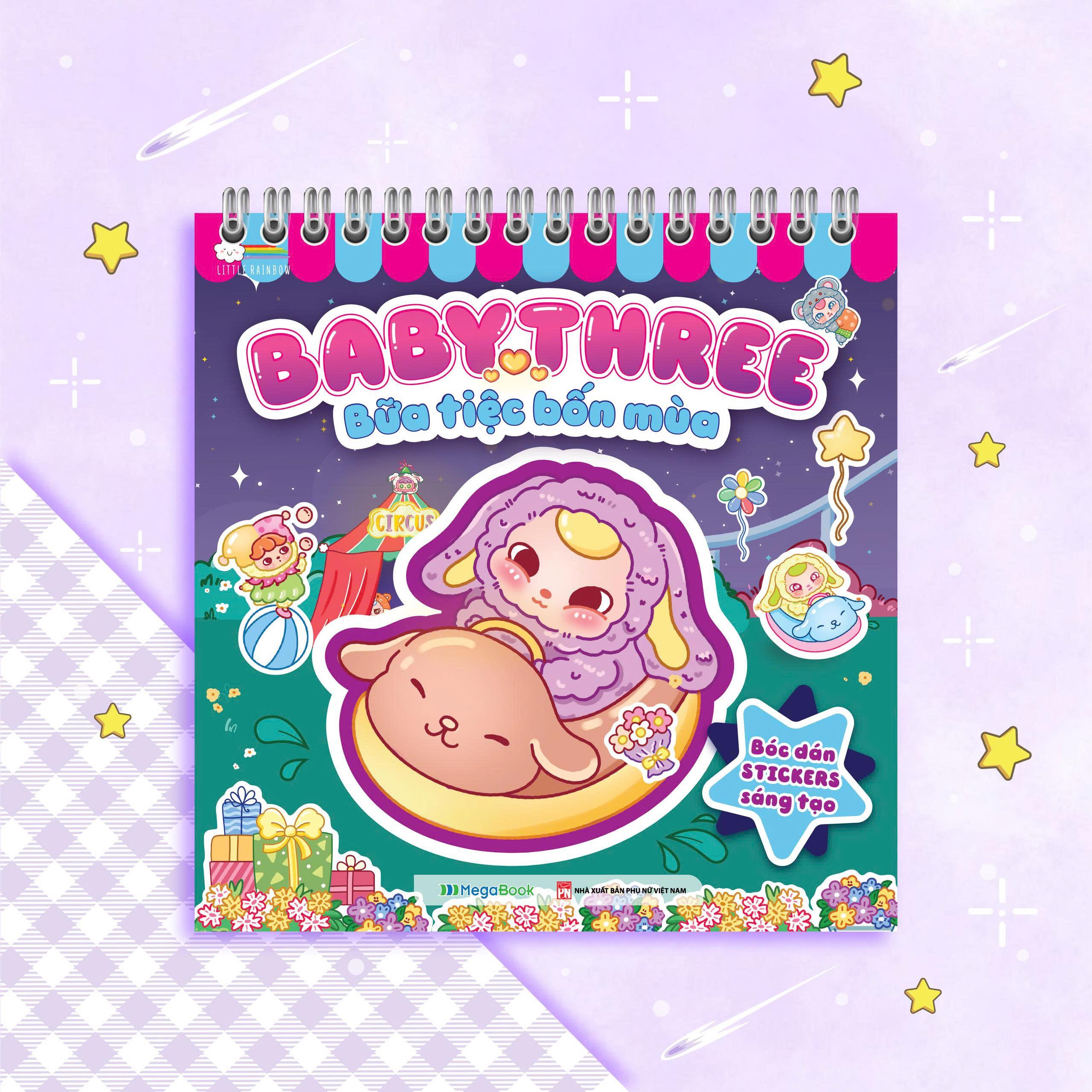Sách - Baby Three - Bữa Tiệc Bốn Mùa - Bóc Dán Stickers Sáng Tạo