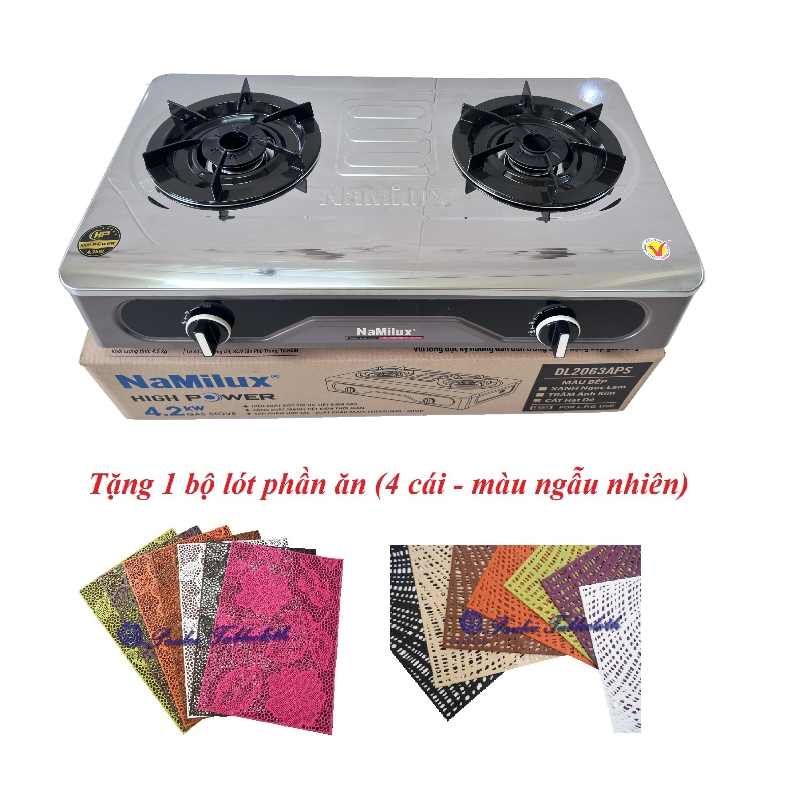 Hàng chính hãng - Bếp Gas Đôi Công Suất Cao NaMilux, mặt bếp Inox - Bảo hành chính hãng 24 tháng