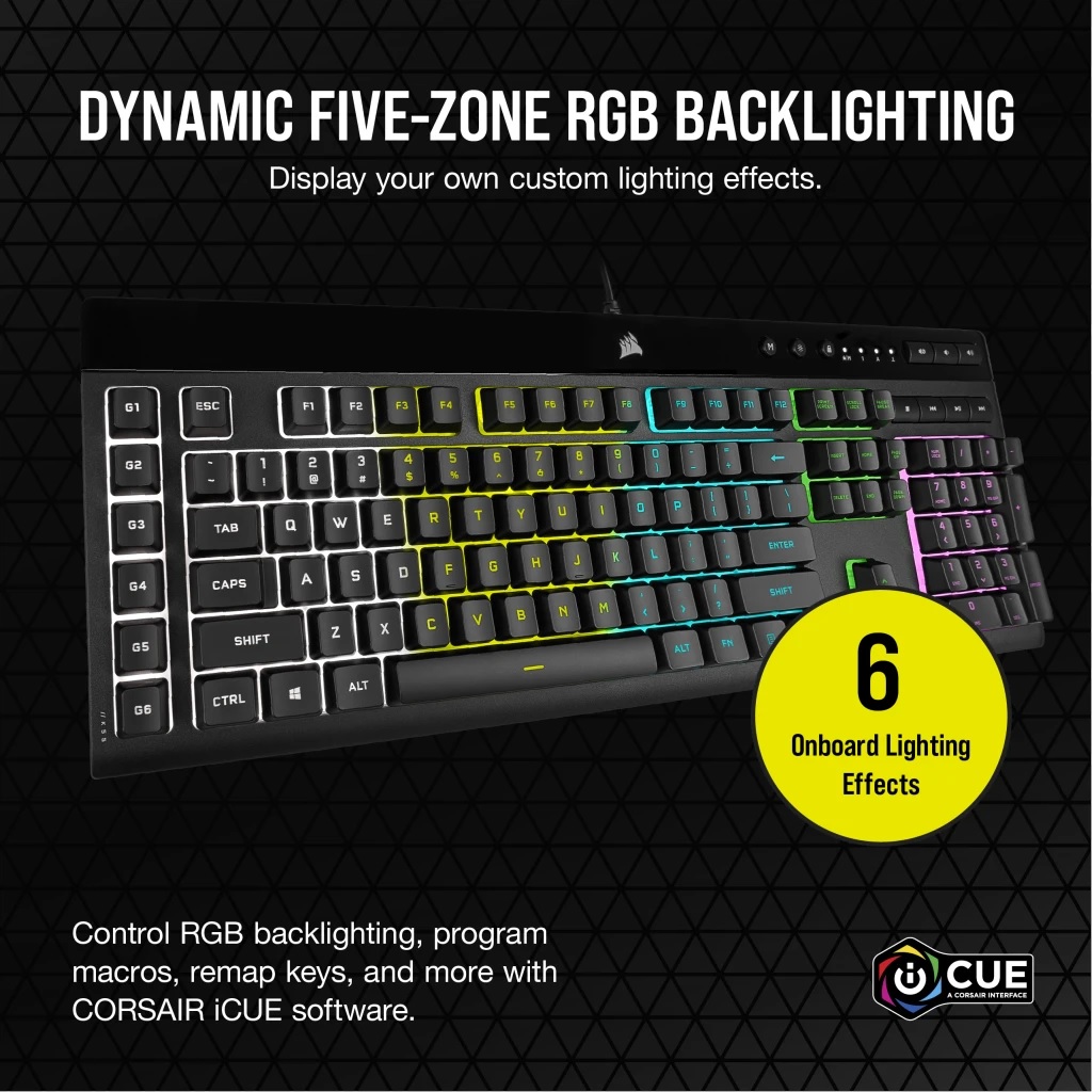 Bàn phím có dây Corsair K55 Pro Lite RGB - Hàng chính hãng